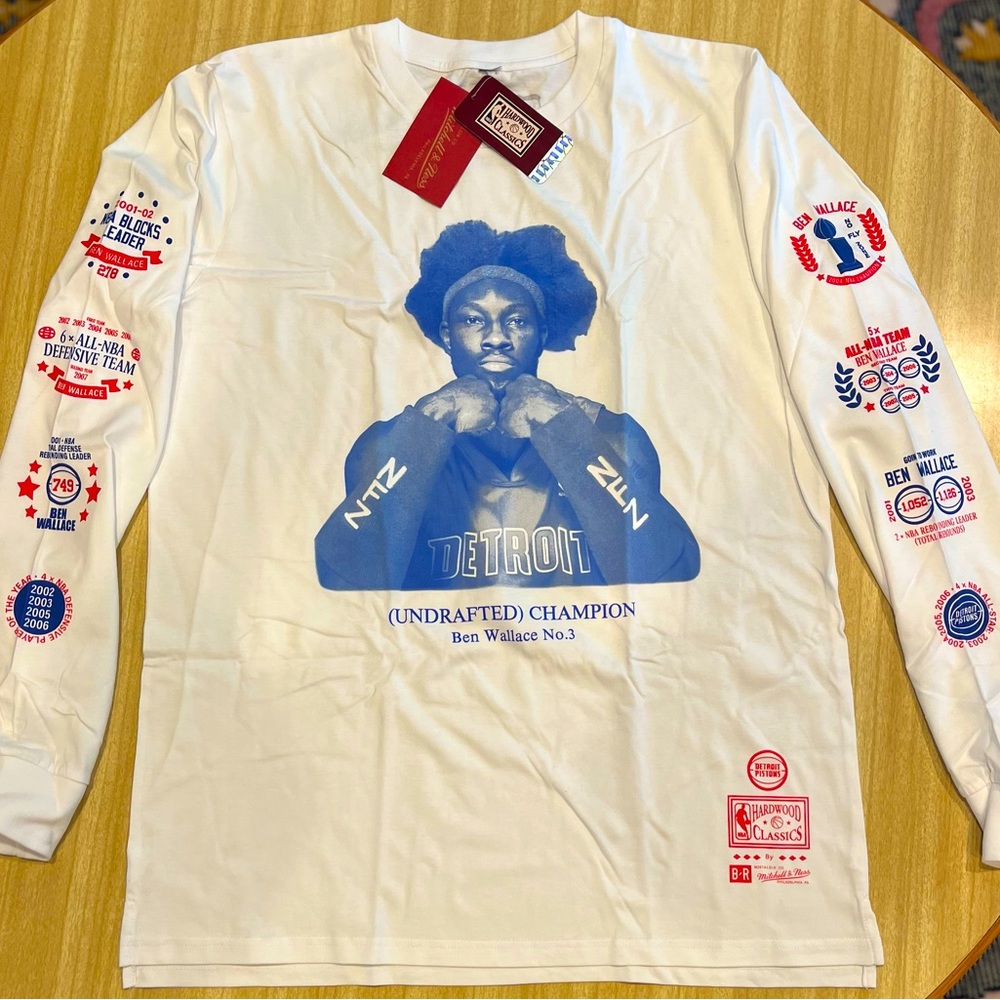 BEN WALLACE WORLD TOUR WHITE LONG SLEEVE T-SHIRT - SIZE LARGE